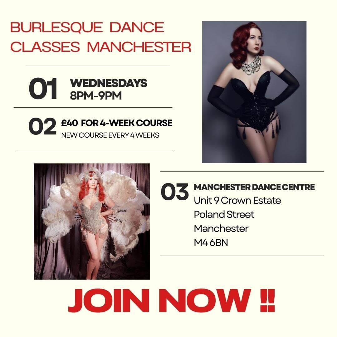 Professional burlesque show performance at Manchester venue